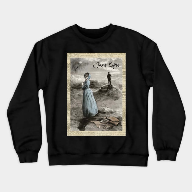 Jane Eyre Book Cover Art Crewneck Sweatshirt by booksnbobs